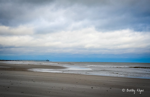 oak island nc beach coast overcast empty beach